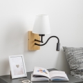 Brilagi - LED Aplique flexible NUBILA WOOD 1xE27/25W/230V + LED/3W roble/blanco