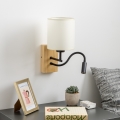 Brilagi - LED Aplique flexible NUBILA WOOD 1xE27/25W/230V + LED/3W roble/negro/color crema