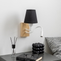 Brilagi - LED Aplique flexible NUBILA WOOD 1xE27/25W/230V + LED/3W roble/negro