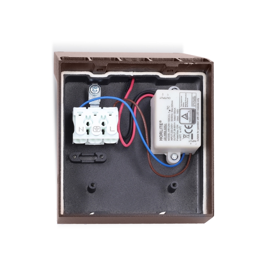 Brilagi - Aplique de pared LED exterior con sensor RIANO LED/8W/230V marrón IP65