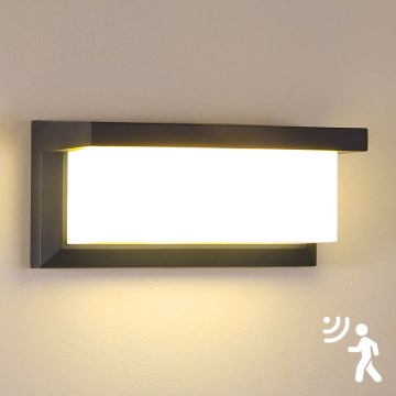 Brilagi - LED Aplique para exterior con sensor BRICKY LED/12W/230V antracita IP54
