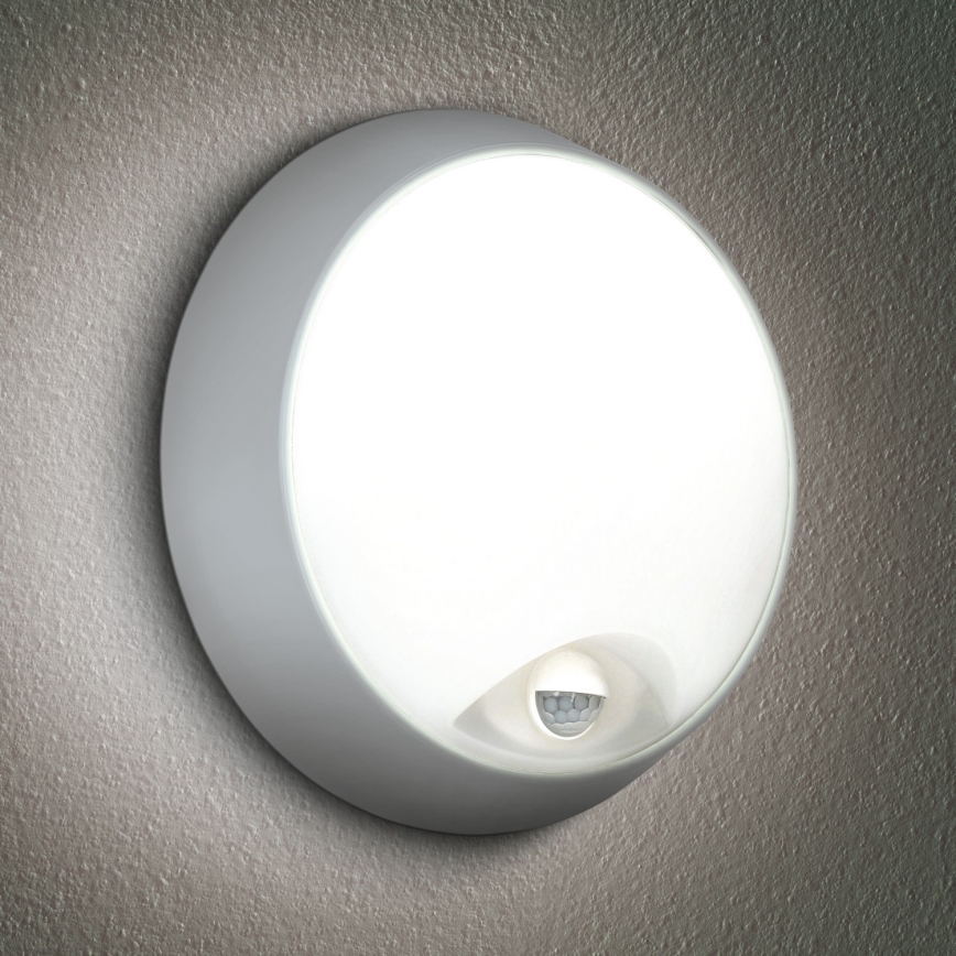 BRILAGI - LED Aplique para exterior con sensor 2en1 BULKHEAD LED/20W/230V IP65