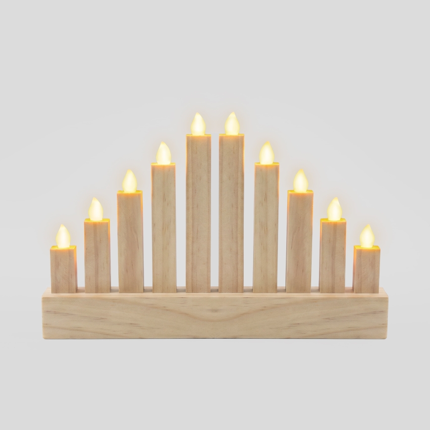 BRILAGI - LED candelabro navideño de madera 10xLED/2xAA