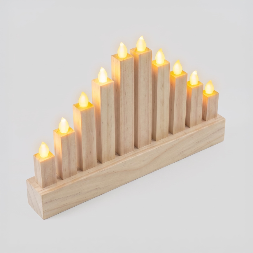 BRILAGI - LED candelabro navideño de madera 10xLED/2xAA