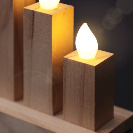 BRILAGI - LED candelabro navideño de madera 10xLED/2xAA