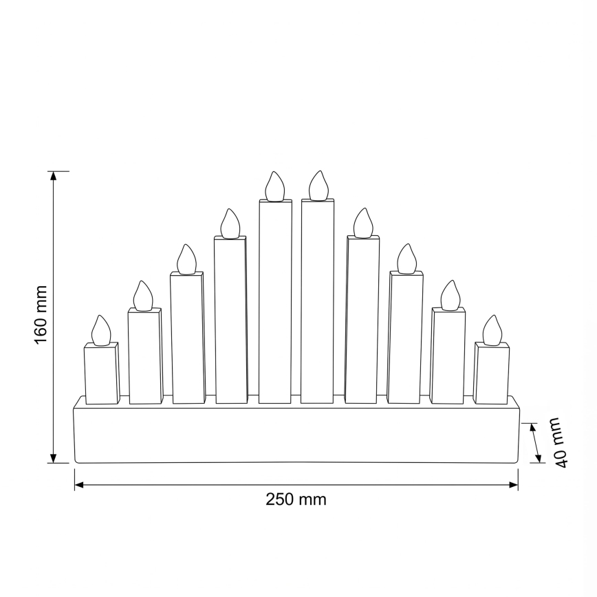 BRILAGI - LED candelabro navideño de madera 10xLED/2xAA