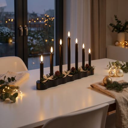 BRILAGI - LED candelero navideño 7xLED/2xAA negro