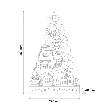 BRILAGI - LED decoración navideña LED/2xAA árbol de Navidad