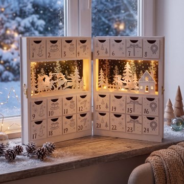 BRILAGI - LED decoración navideña LED/2xAA calendario de Adviento