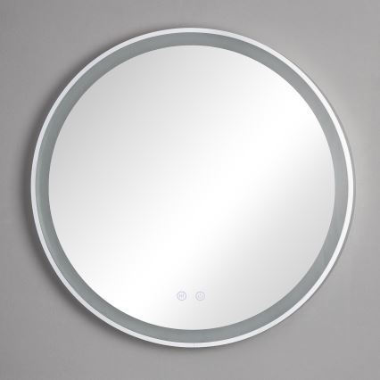Brilagi - Espejo de baño con calefacción integrada y retroiluminación LED regulable ALU PRO LED/18W/230V, Ø 60 cm, 3000/4000/6500K, IP44, cromo mate, CRI 90