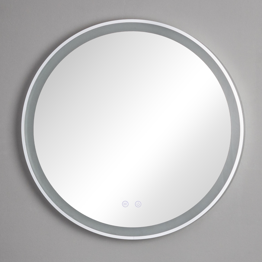Brilagi - Espejo de baño con calefacción integrada y retroiluminación LED regulable ALU PRO LED/18W/230V, Ø 60 cm, 3000/4000/6500K, IP44, cromo mate, CRI 90