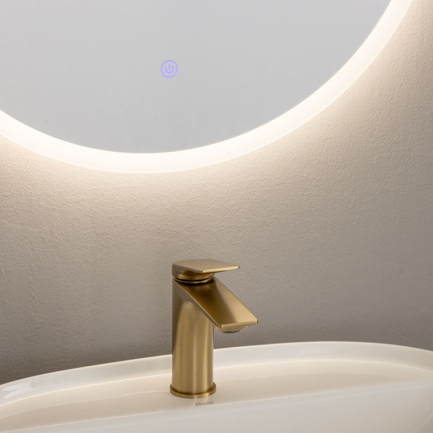 Brilagi - Espejo de baño LED BERNATE LED/19W/230V Ø 60 cm plateado IP44 CRI 90 regulable + CCT (temperatura de color ajustable)