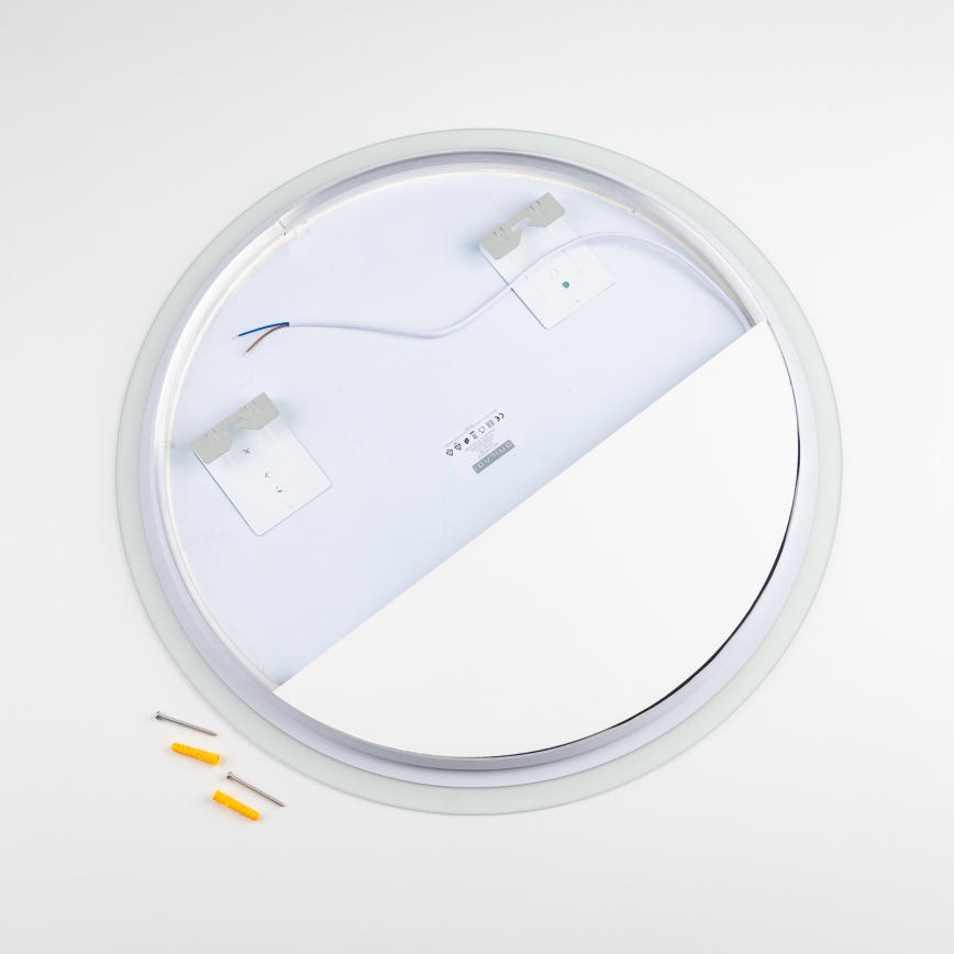 Brilagi - Espejo de baño LED BERNATE LED/19W/230V Ø 60 cm plateado IP44 CRI 90 regulable + CCT (temperatura de color ajustable)