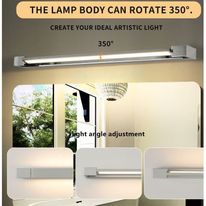Brilagi - Iluminación LED para espejo de baño AQUA LINE LED/24W/230V 90 cm IP44 cromo brillante CRI 90