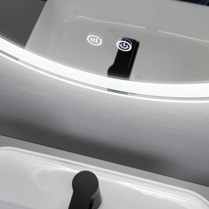 Brilagi - Espejo de baño con calefacción antivaho LED AVA ECO LED/11,5W/230V diámetro 60 cm IP44 CRI 90 regulable + CCT