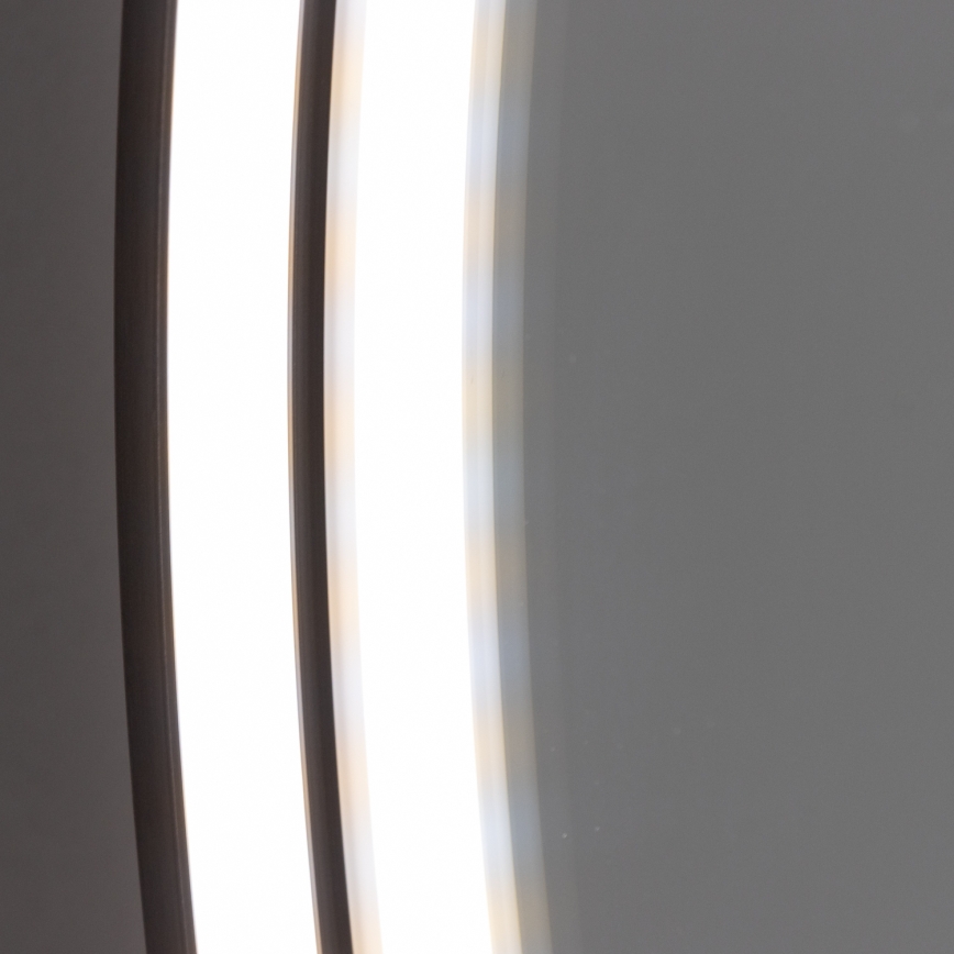 Brilagi - Espejo de baño LED PALANZO LED/19W/230V Ø 60 cm negro IP44 CRI 90 regulable + CCT