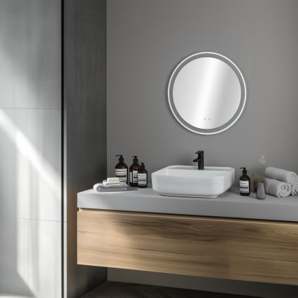 Brilagi - Espejo de baño con calefacción LED AVA PRO LED/18,5W/230V diámetro 60 cm IP44 IRC 90 regulable + CCT