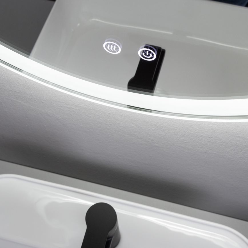 Brilagi - Espejo de baño con calefacción LED AVA PRO LED/18,5W/230V diámetro 60 cm IP44 IRC 90 regulable + CCT