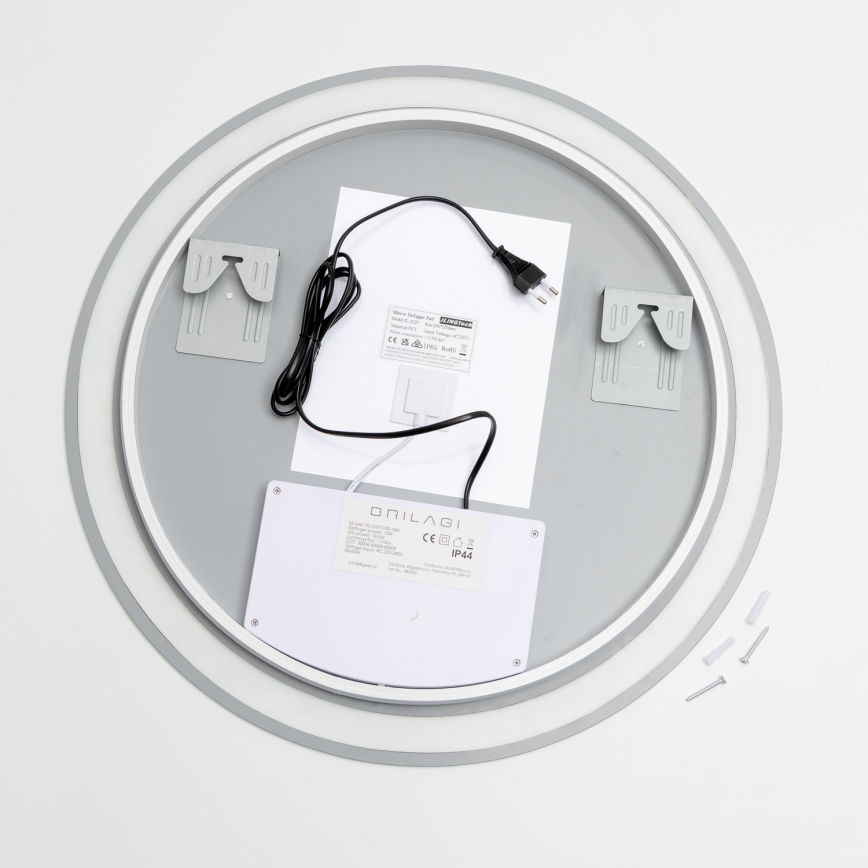 Brilagi - Espejo de baño con calefacción LED AVA PRO LED/18,5W/230V diámetro 60 cm IP44 IRC 90 regulable + CCT