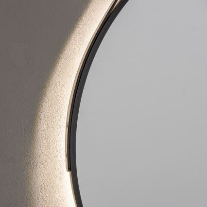 Brilagi - Espejo de baño LED VERESE LED/19W/230V Ø 60 cm negro IP44 IRC 90 regulable + CCT