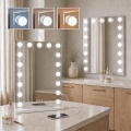 BRILAGI - LED Espejo de maquillaje regulable HOLLYWOOD LED/15W/230V CCT + 2x USB 55x77 cm blanco