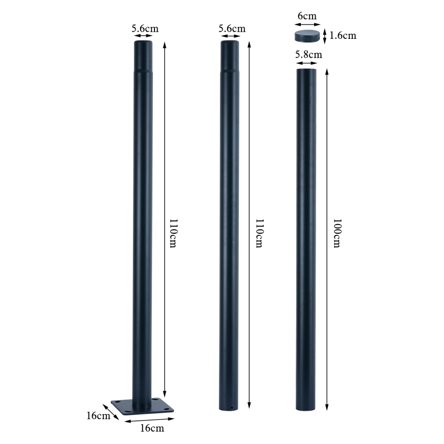BRILAGI - Farola LED de exterior con poste de 3 m URBANSPARK LED/120W/230V antracita IP65