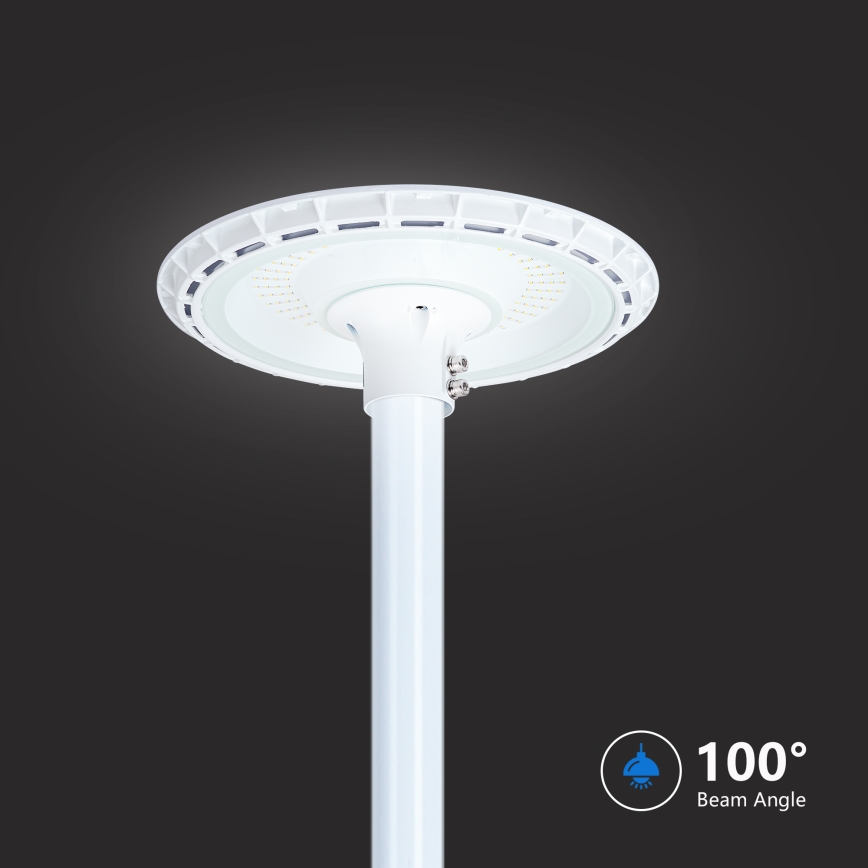 Brilagi - Farola LED exterior con poste de 3 m URBANSPARK LED/120W/230V blanca IP65