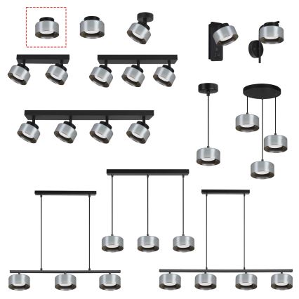 Brilagi - LED Foco AURA LUX 1xGX53/30W/230V, diámetro 13 cm, negro/ahumado