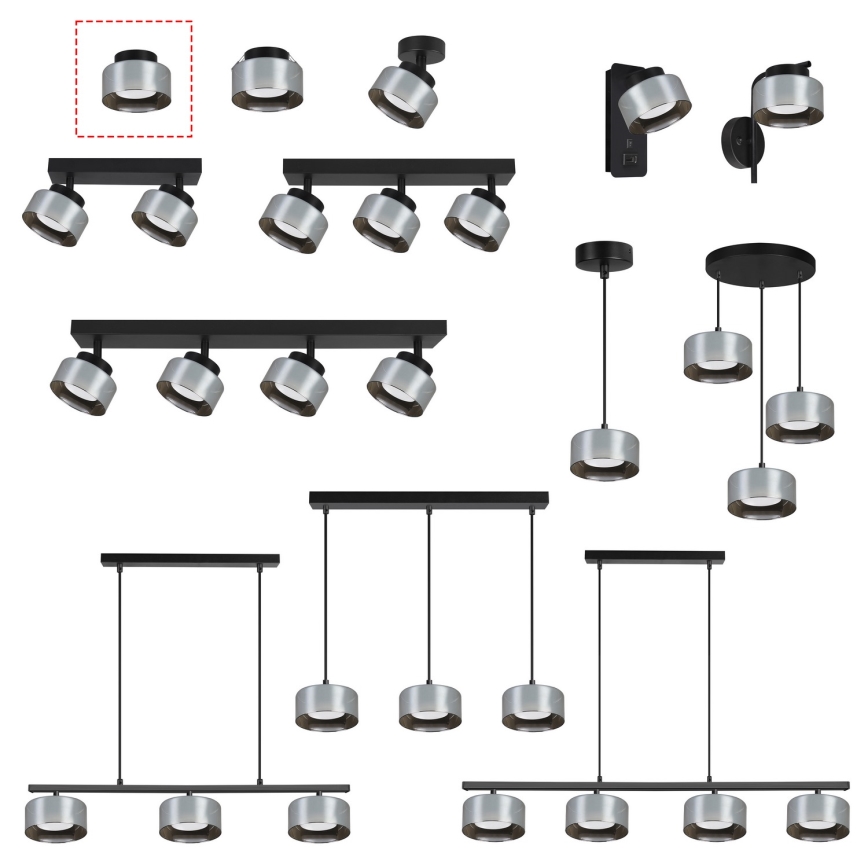 Brilagi - LED Foco AURA LUX 1xGX53/30W/230V, diámetro 13 cm, negro/ahumado