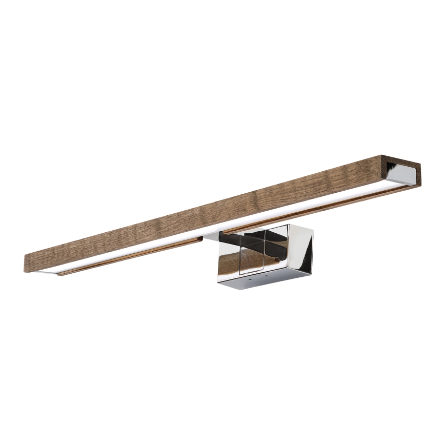 BRILAGI - Iluminación LED para espejo de baño 3 en 1 WOODY MIRROR LED/12W/230V 60 cm IP44 cromo brillante/roble nogal