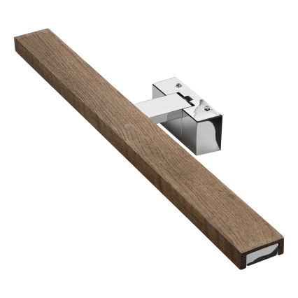 BRILAGI - Iluminación LED para espejo de baño 3 en 1 WOODY MIRROR LED/12W/230V 60 cm IP44 cromo brillante/roble nogal