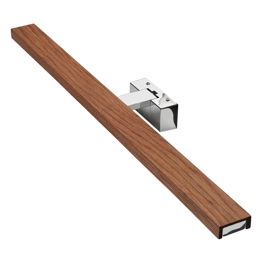 BRILAGI - Iluminación LED para espejo de baño 3 en 1 WOODY MIRROR LED/15W/230V 80 cm IP44 cromo brillante/roble cerezo