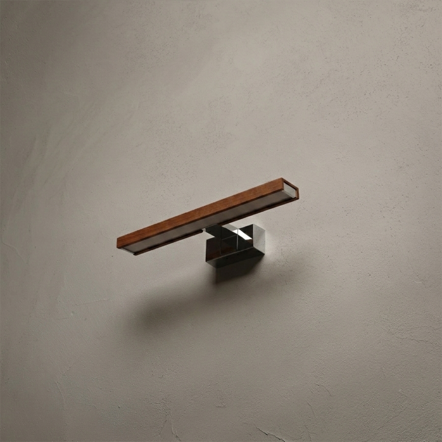 BRILAGI - Iluminación LED para espejo de baño 3 en 1 WOODY MIRROR LED/8W/230V 40 cm IP44 cromo brillante/roble cereza