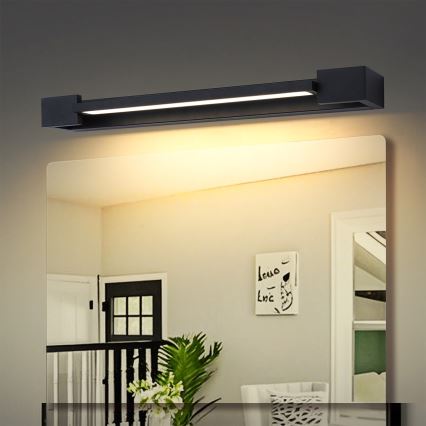 Brilagi - Iluminación LED para espejo de baño AQUA LINE LED/12W/230V 45 cm IP44 negra CRI 90