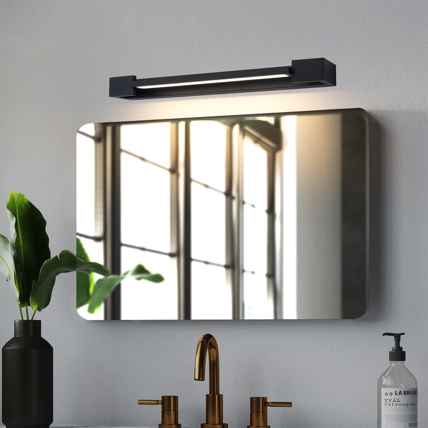 Brilagi - Iluminación LED para espejo de baño AQUA LINE LED/12W/230V 45 cm IP44 negra CRI 90