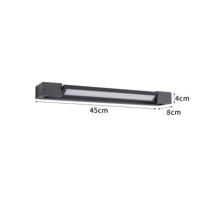Brilagi - Iluminación LED para espejo de baño AQUA LINE LED/12W/230V 45 cm IP44 negra CRI 90