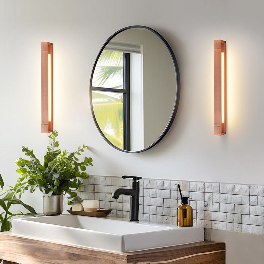 Brilagi - Iluminación LED para espejo de baño AQUA LINE LED/18W/230V 60 cm IP44 bronce CRI 90