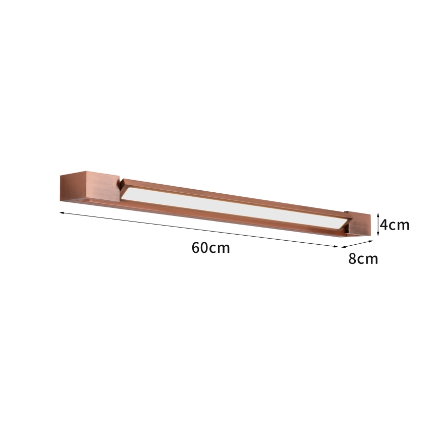 Brilagi - Iluminación LED para espejo de baño AQUA LINE LED/18W/230V 60 cm IP44 bronce CRI 90