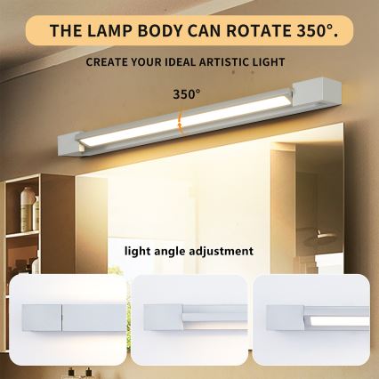 Brilagi - Iluminación LED para espejo de baño AQUA LINE LED/18W/230V 60 cm IP44 cromo mate CRI 90