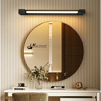 Brilagi - Iluminación LED para espejo de baño AQUA LINE LED/18W/230V 60 cm IP44 negro CRI 90