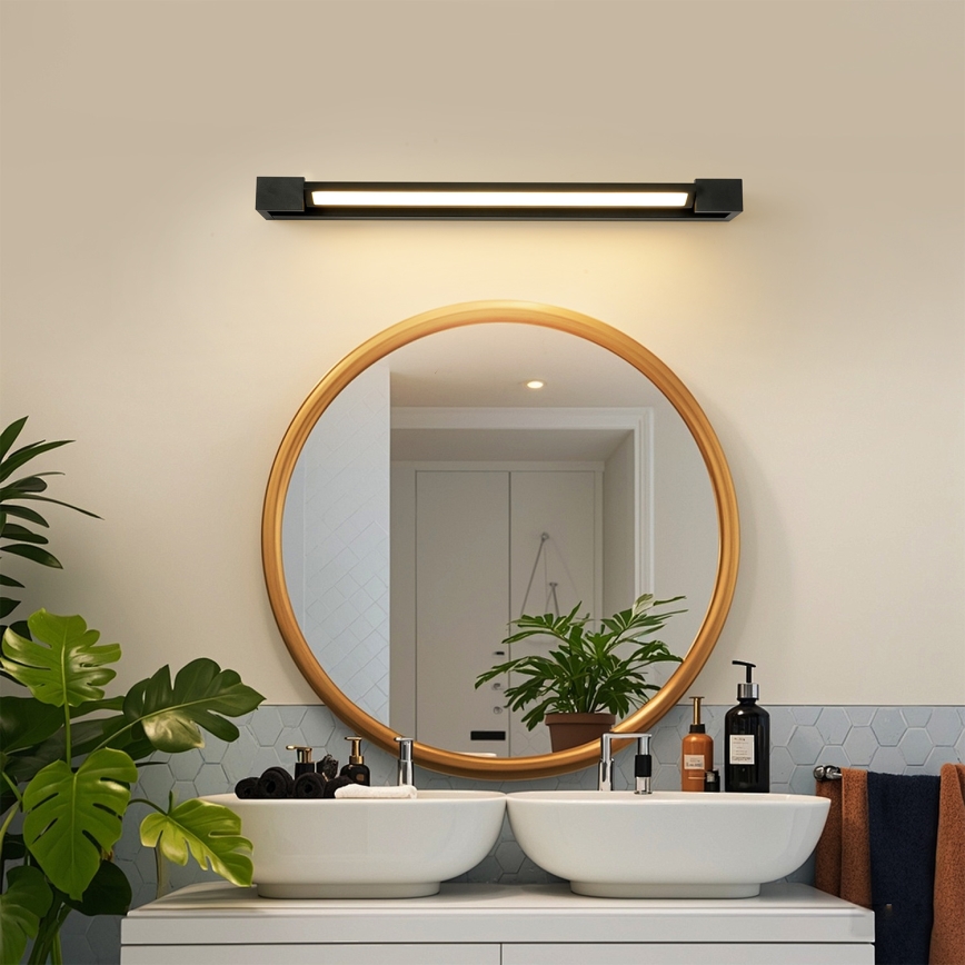 Brilagi - Iluminación LED para espejo de baño AQUA LINE LED/18W/230V 60 cm IP44 negro CRI 90