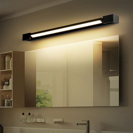 Brilagi - Iluminación LED para espejo de baño AQUA LINE LED/18W/230V 60 cm IP44 negro CRI 90