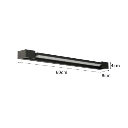 Brilagi - Iluminación LED para espejo de baño AQUA LINE LED/18W/230V 60 cm IP44 negro CRI 90