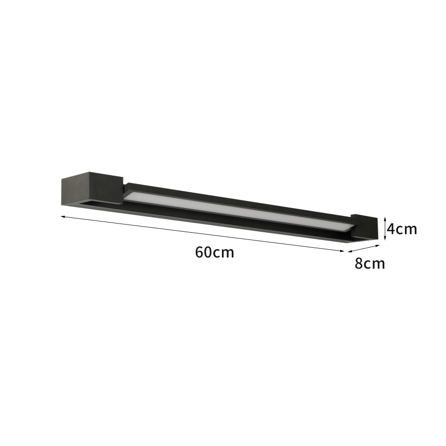 Brilagi - Iluminación LED para espejo de baño AQUA LINE LED/18W/230V 60 cm IP44 negro CRI 90
