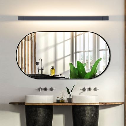 Brilagi - Iluminación LED para espejo de baño AQUA LINE LED/24W/230V 90 cm IP44 negro CRI 90