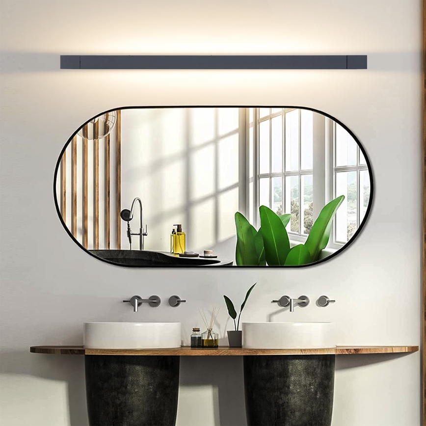 Brilagi - Iluminación LED para espejo de baño AQUA LINE LED/24W/230V 90 cm IP44 negro CRI 90