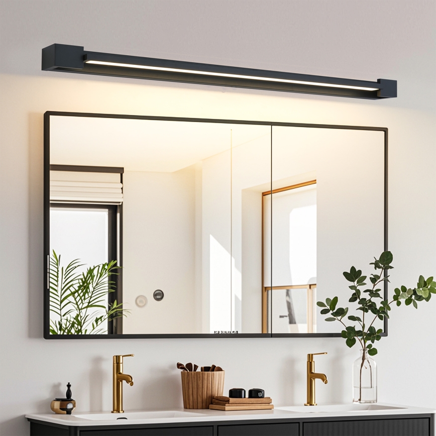 Brilagi - Iluminación LED para espejo de baño AQUA LINE LED/24W/230V 90 cm IP44 negro CRI 90
