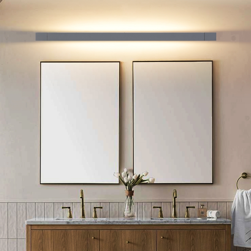 Brilagi - Iluminación LED para espejo de baño AQUA LINE LED/36W/230V 120 cm IP44 antracita CRI 90