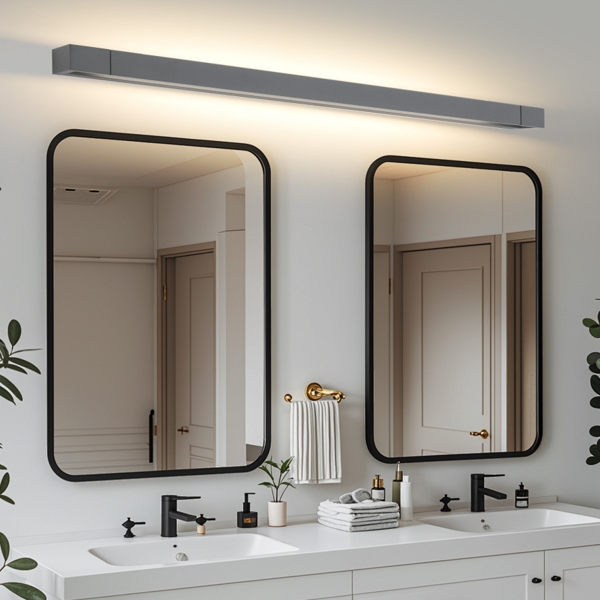 Brilagi - Iluminación LED para espejo de baño AQUA LINE LED/36W/230V 120 cm IP44 antracita CRI 90