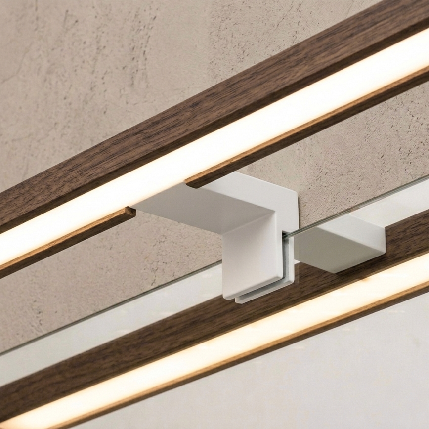Brilagi - Iluminación LED para espejo de baño WOODY MIRROR 3 en 1 LED/12W/230V 60 cm IP44 blanco/roble nogal